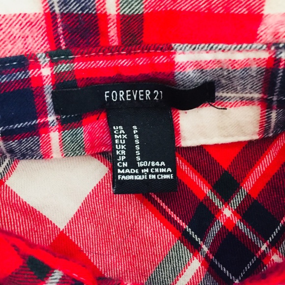 Red, White, & Blue Flannel Shirt F21 - Picture 3 of 3
